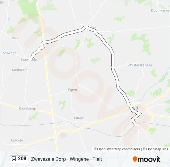 208 Bus Line Map
