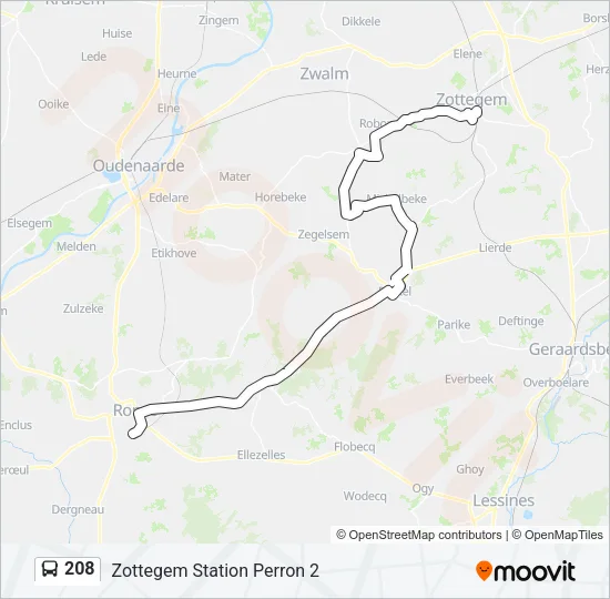 208 Bus Line Map