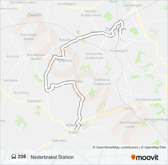 208 Bus Line Map
