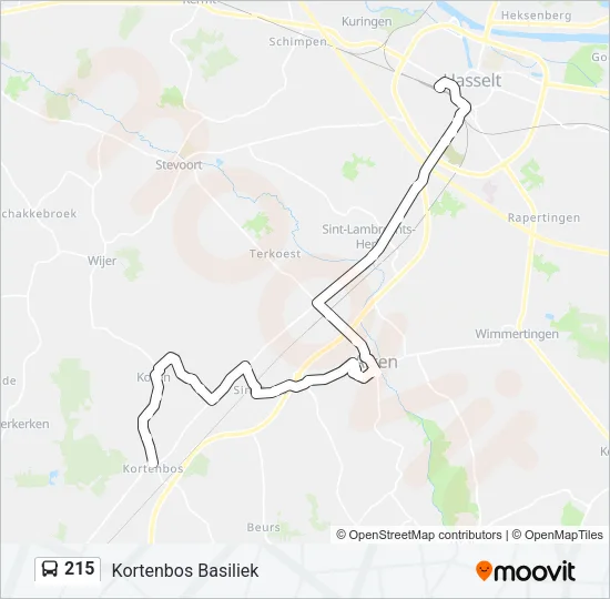 215 Bus Line Map
