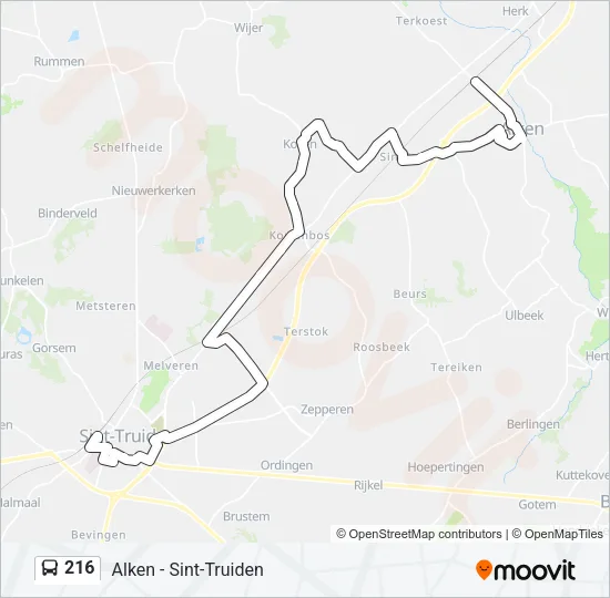 216 Bus Line Map