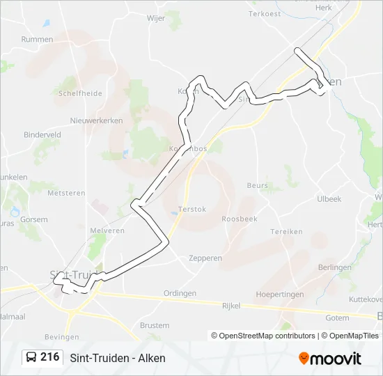 216 Bus Line Map