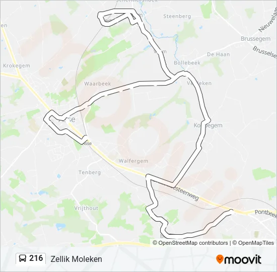 216 Bus Line Map