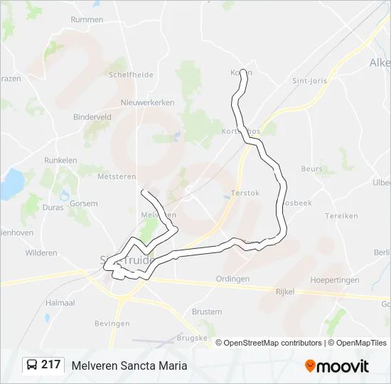 217 Bus Line Map