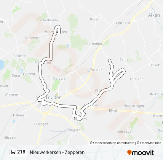 218 Bus Line Map
