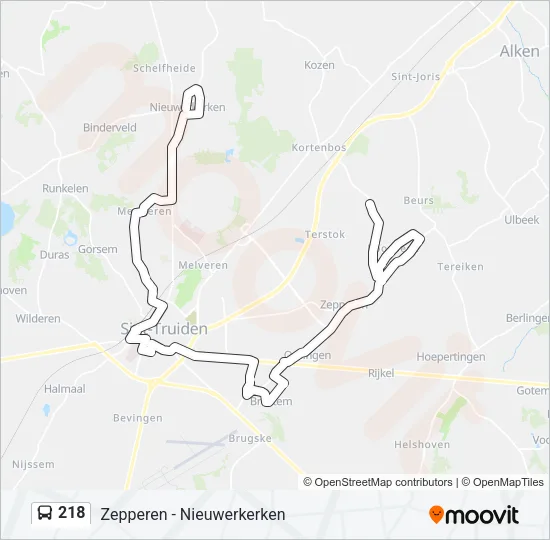 218 Bus Line Map