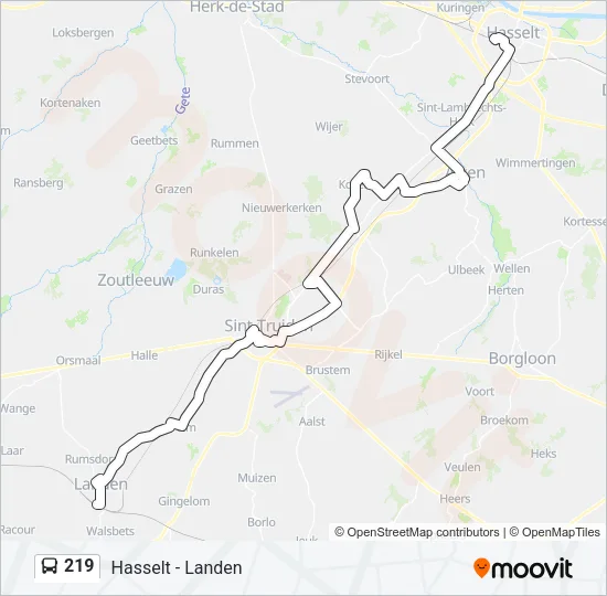 219 Bus Line Map