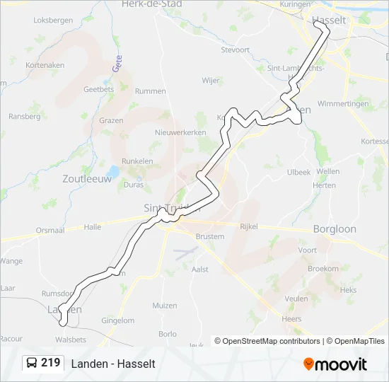 219 Bus Line Map