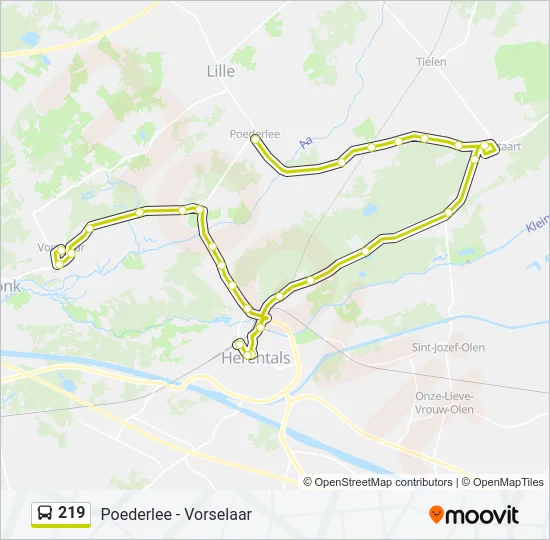 219 Bus Line Map