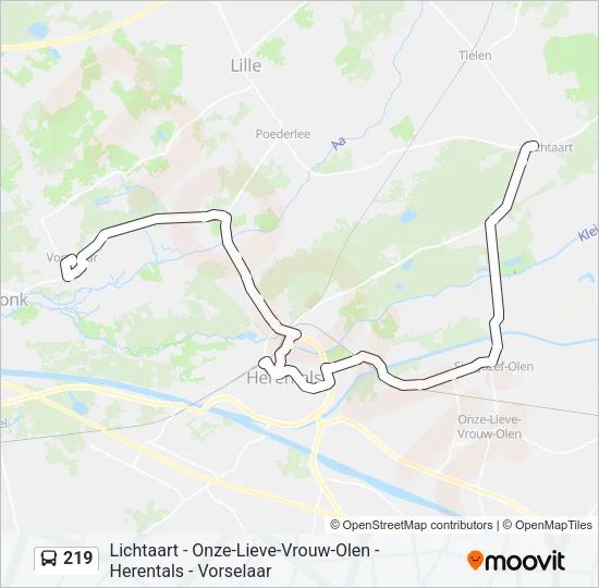 219 Bus Line Map