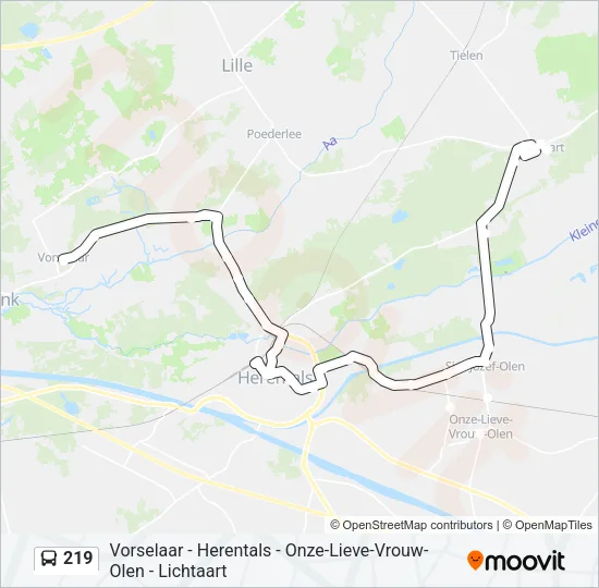 219 Bus Line Map