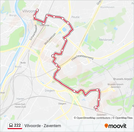 222 Bus Line Map
