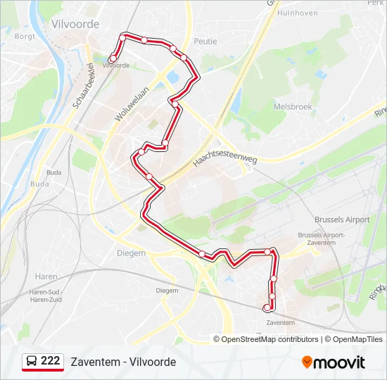 222 Bus Line Map