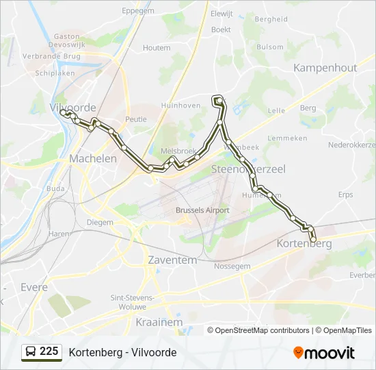 225 Bus Line Map