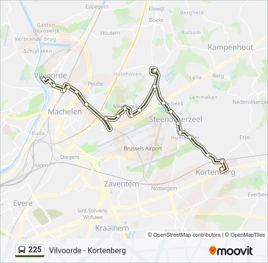 225 Bus Line Map