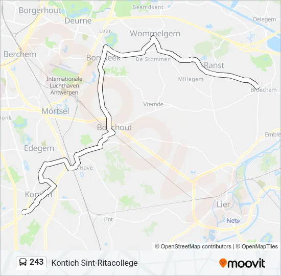243 Bus Line Map