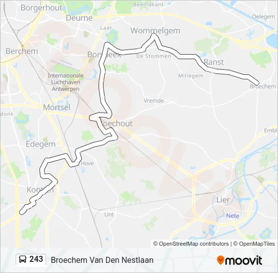 243 Bus Line Map