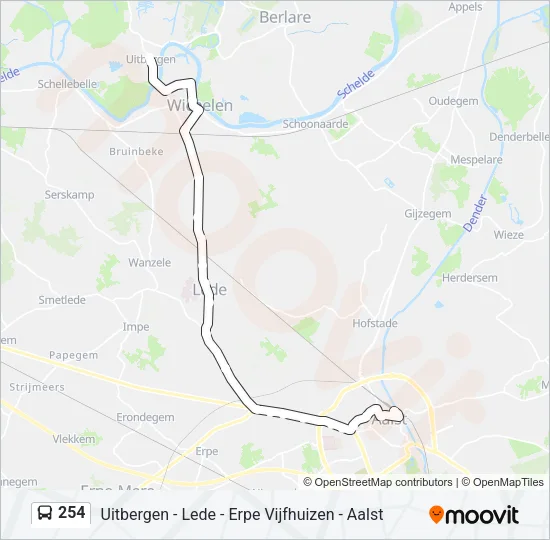 254 Bus Line Map