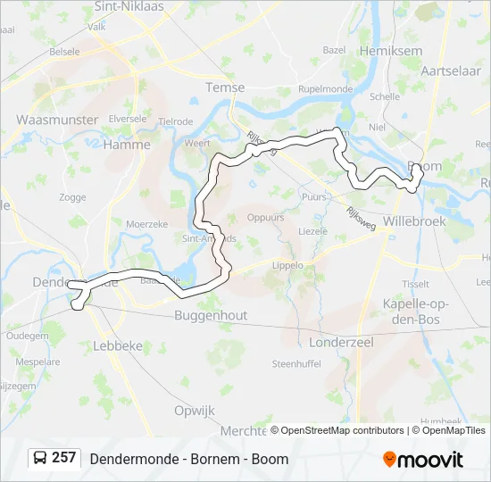 257 Bus Line Map