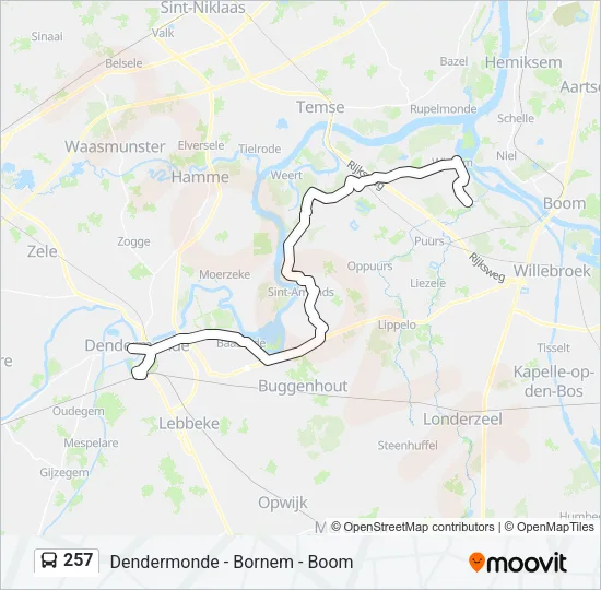 257 Bus Line Map