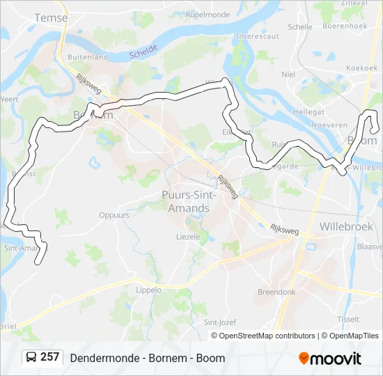 257 Bus Line Map