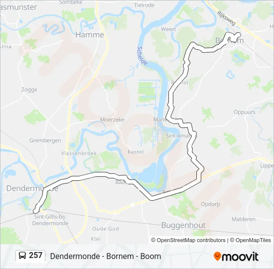 257 Bus Line Map