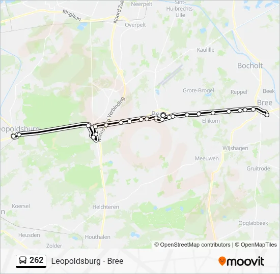 262 Route: dienstregelingen, haltes en kaarten - Bree Busstation De ...