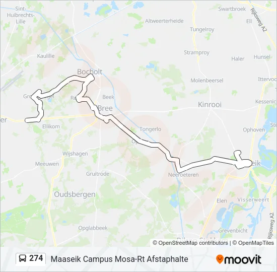 274 Bus Line Map