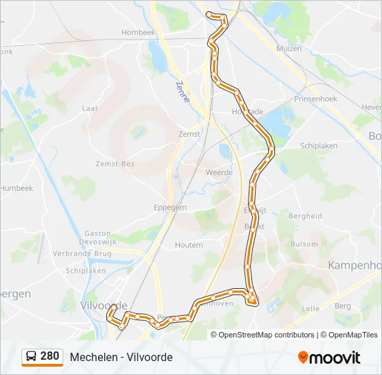 280 Bus Line Map