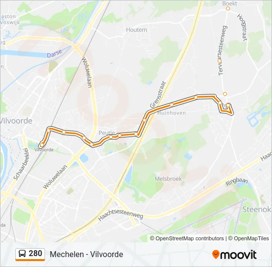 280 Bus Line Map