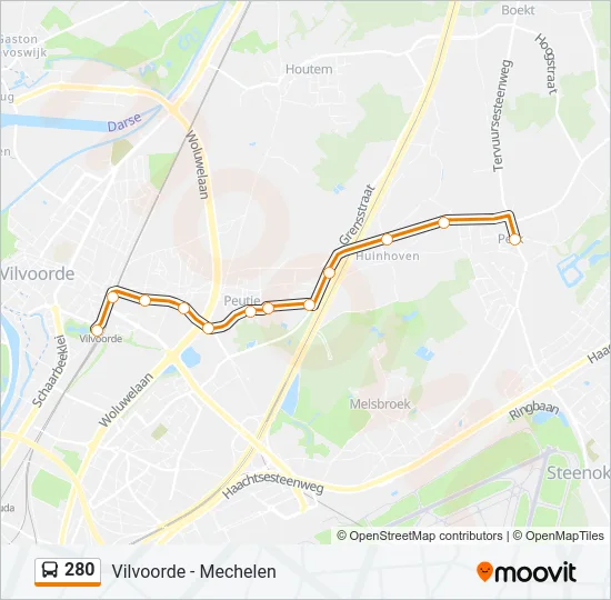 280 Bus Line Map