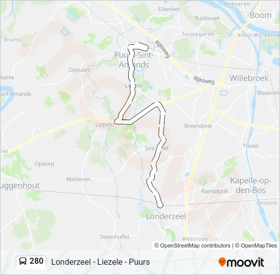280 Bus Line Map