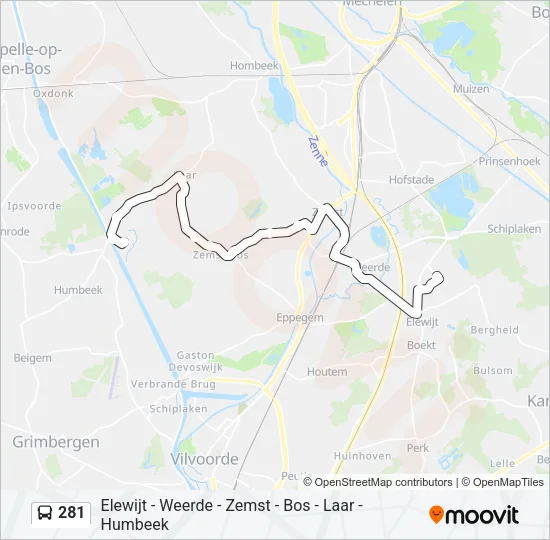 281 Bus Line Map