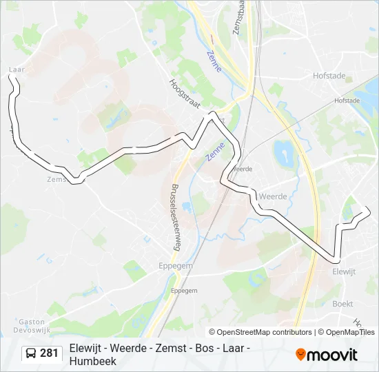 281 Bus Line Map