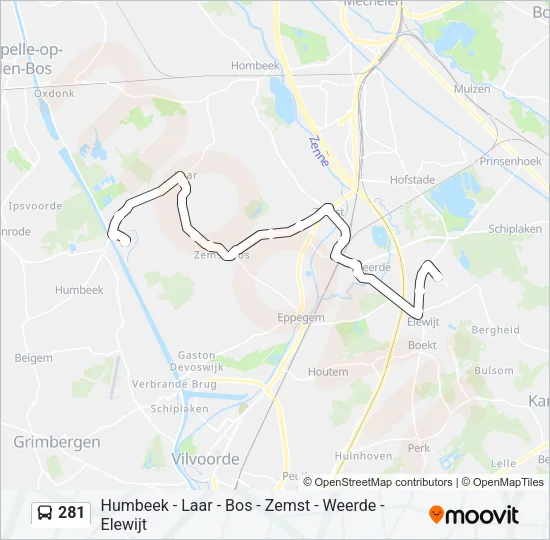 281 Bus Line Map