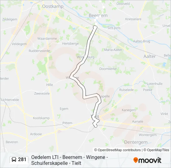 281 Bus Line Map