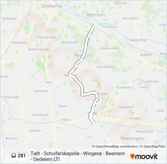 281 Bus Line Map