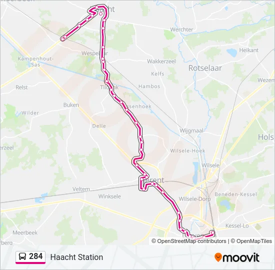 284 Bus Line Map