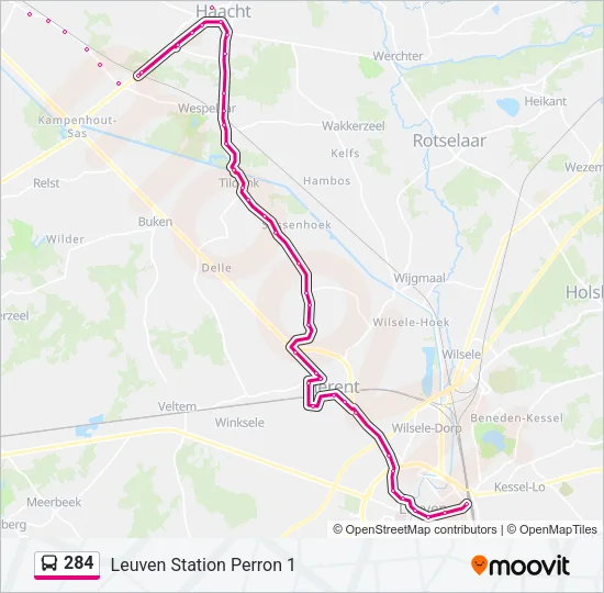 284 Bus Line Map
