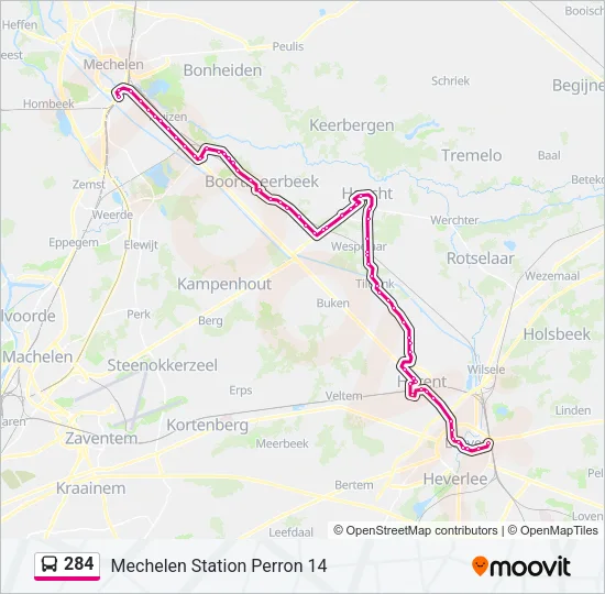 284 Bus Line Map