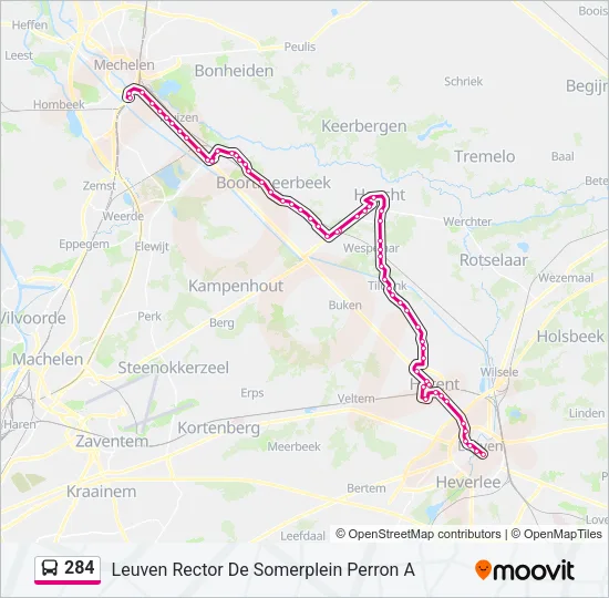 284 Bus Line Map