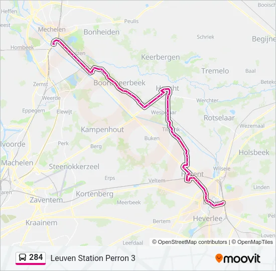 284 Bus Line Map