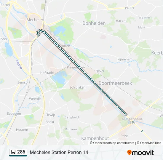 285 Bus Line Map
