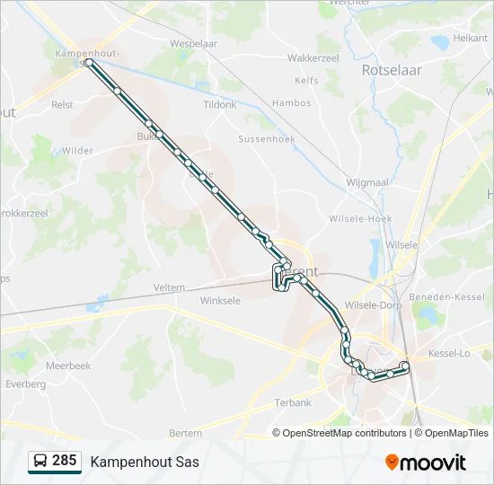 285 Bus Line Map