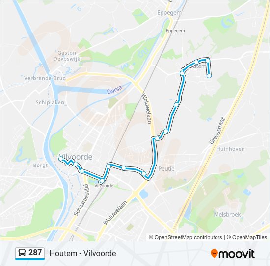 287 Bus Line Map