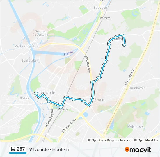 287 Bus Line Map