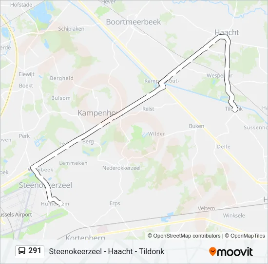 291 Bus Line Map