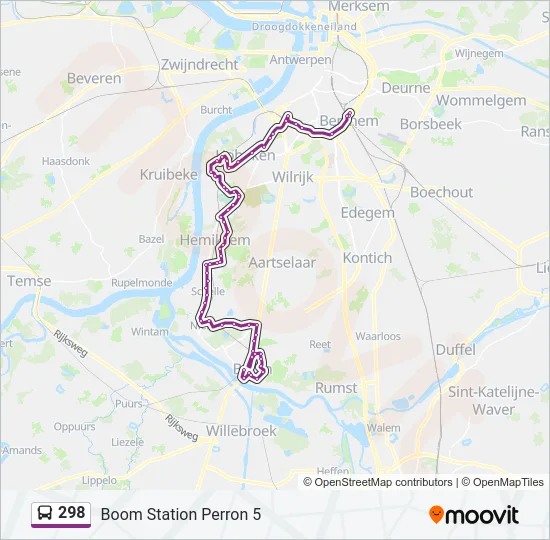 Plan de la ligne 298 de bus