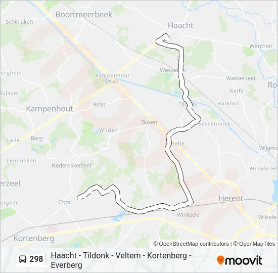298 Bus Line Map