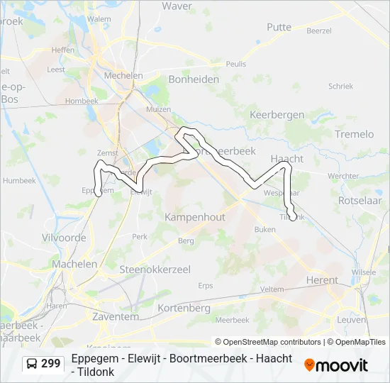 299 Bus Line Map